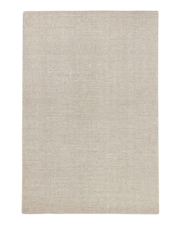Kaia Moonbeam textured wool rug in natural tone with contrast loop pile, 2m x 3m, by Weave Home