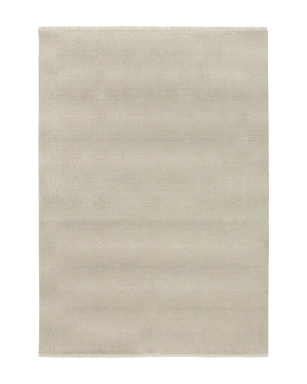 Fabien Stone textured wool rug with chunky loop pile and natural fringe border, 200x300cm or 300x400cm by Weave Home