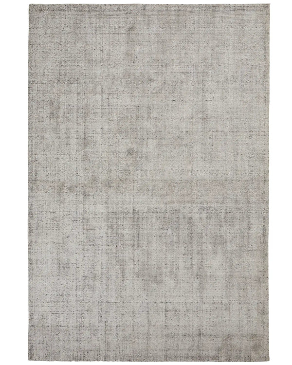 Matisse Shale 2x3m viscose blend rug with loom-knotted marled weave and salt-pepper gradient, cotton braided edge by Weave Home