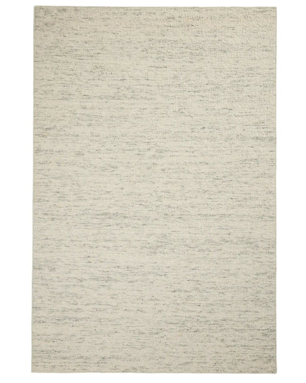 Henley Pelican bouclé wool rug in ivory with grey tones, 2x3m high traffic rug with bound edge by Weave Home