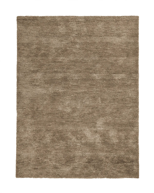 Valencia Latte rug in creamy beige, 2m x 3m, chunky woven NZ wool with plush pile texture by Weave Home