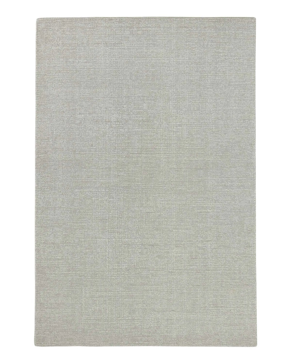 Kaia Mist textured wool rug in cool neutral, 2m x 3m, with contrast loop pile weave by Weave Home