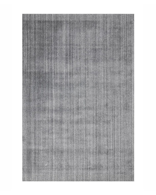 Travertine Pewter 2m x 3m viscose-wool low traffic rug, front view showing marbled textured weave by Weave Home