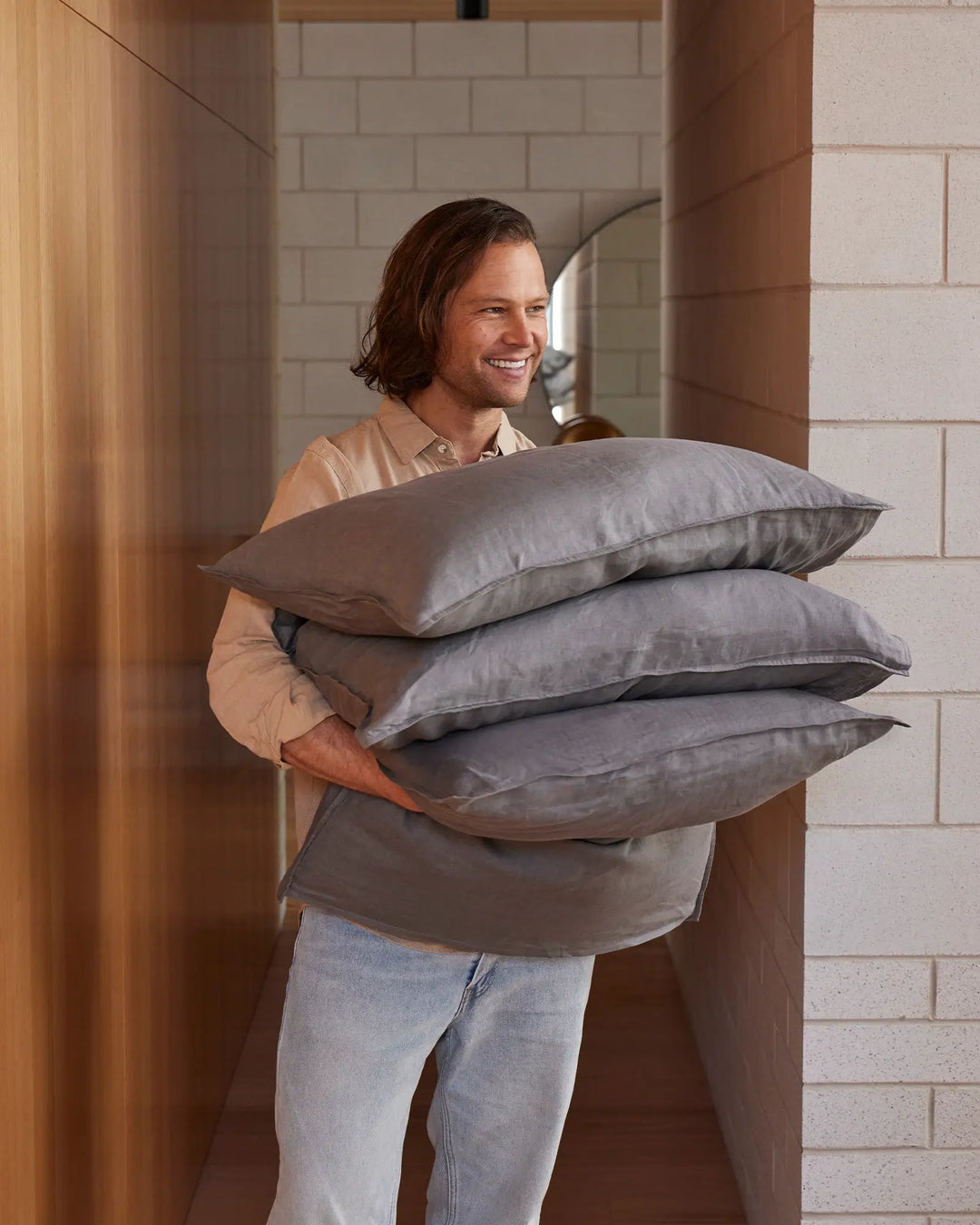 Ravello Fitted Sheet Charcoal