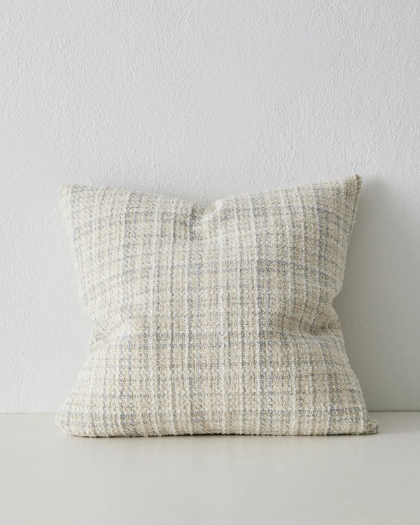 Tripoli Pearl 50x50 cushion cover in cream with taupe vertical striped texture by Weave Home