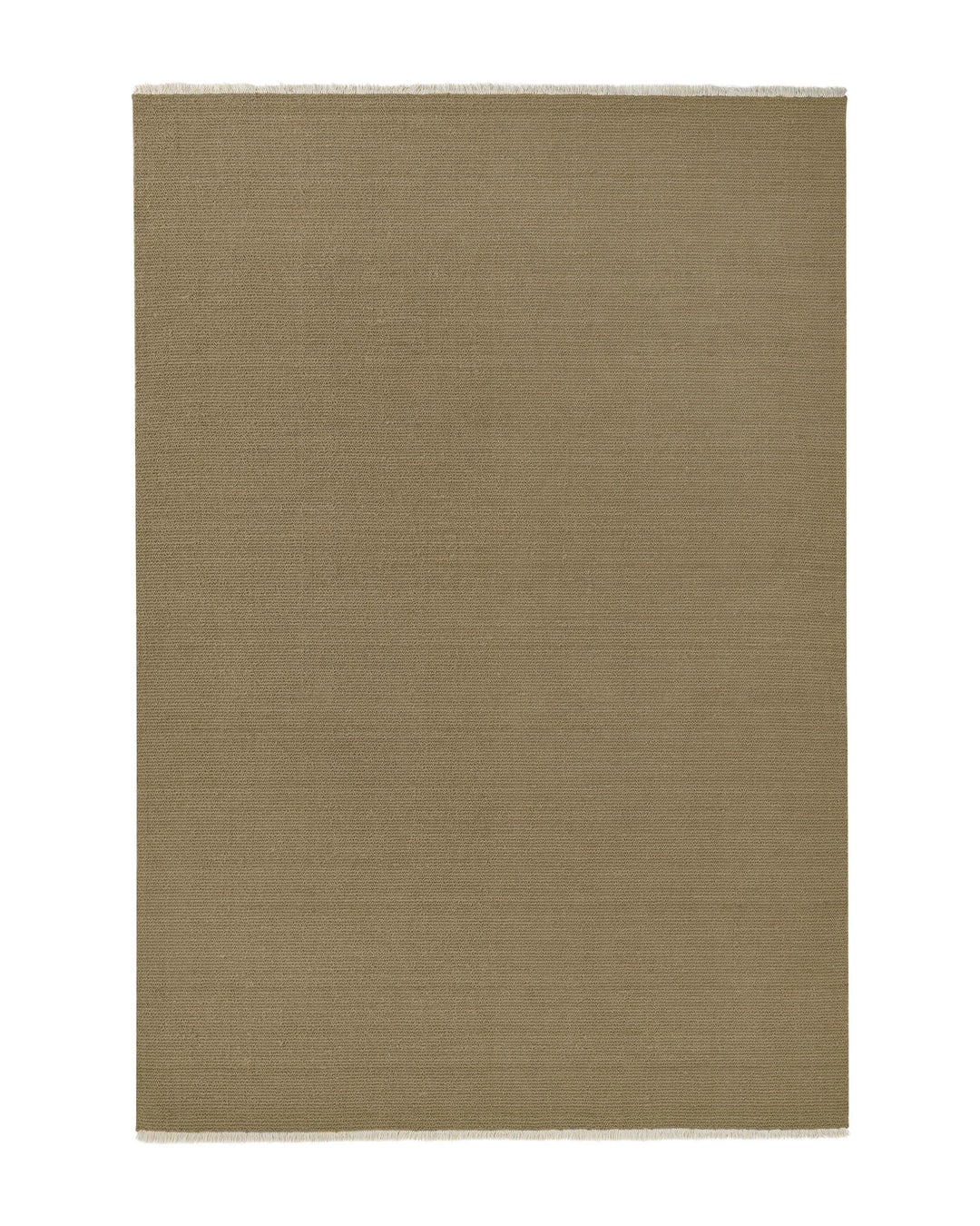 Fabien Nomad textured wool rug in sandy beige with chunky ribbed weave and cream fringe detail by Weave Home