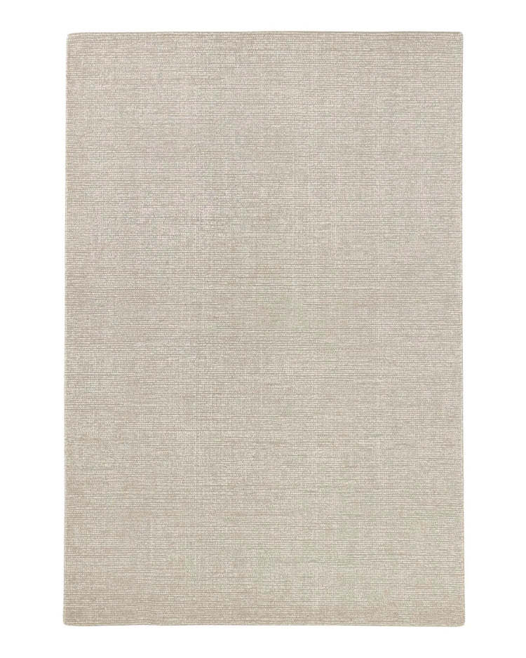 Kaia Moonbeam textured wool rug in natural tone with contrast loop pile, 2m x 3m, by Weave Home