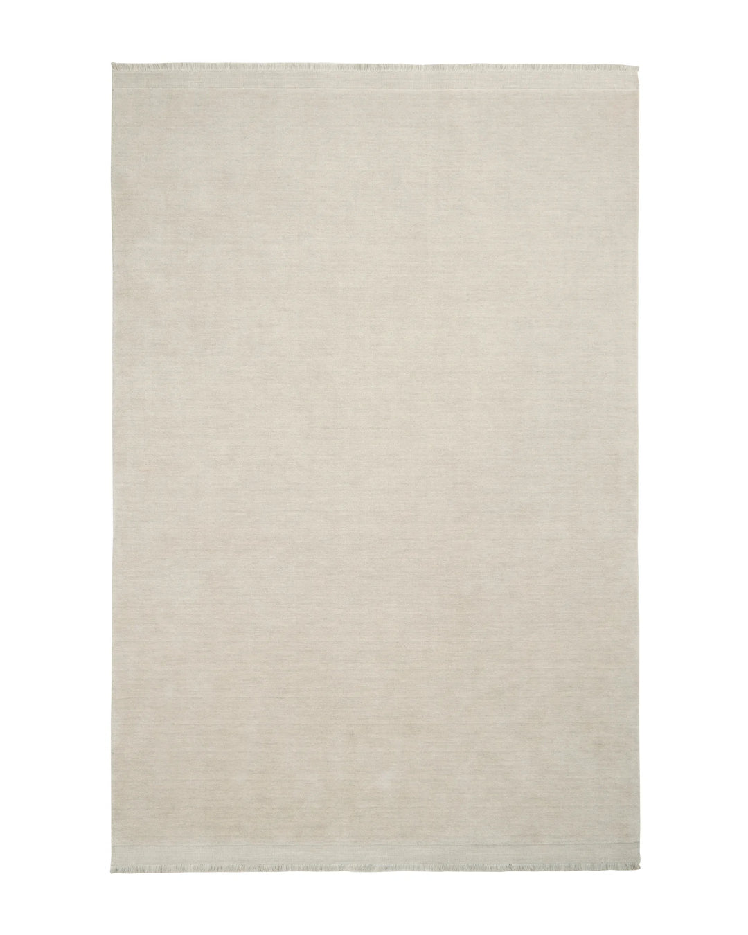 Silvio Ecru hand-woven rug in cool-toned ivory with micro fringe border detail, 200x300cm or 300x400cm by Weave Home
