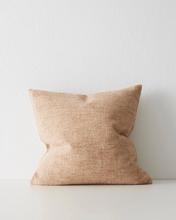 Laurent Biscotti cushion cover, 50x50cm, textured viscose blend with warm neutral tone and knife edge finish by Weave Home