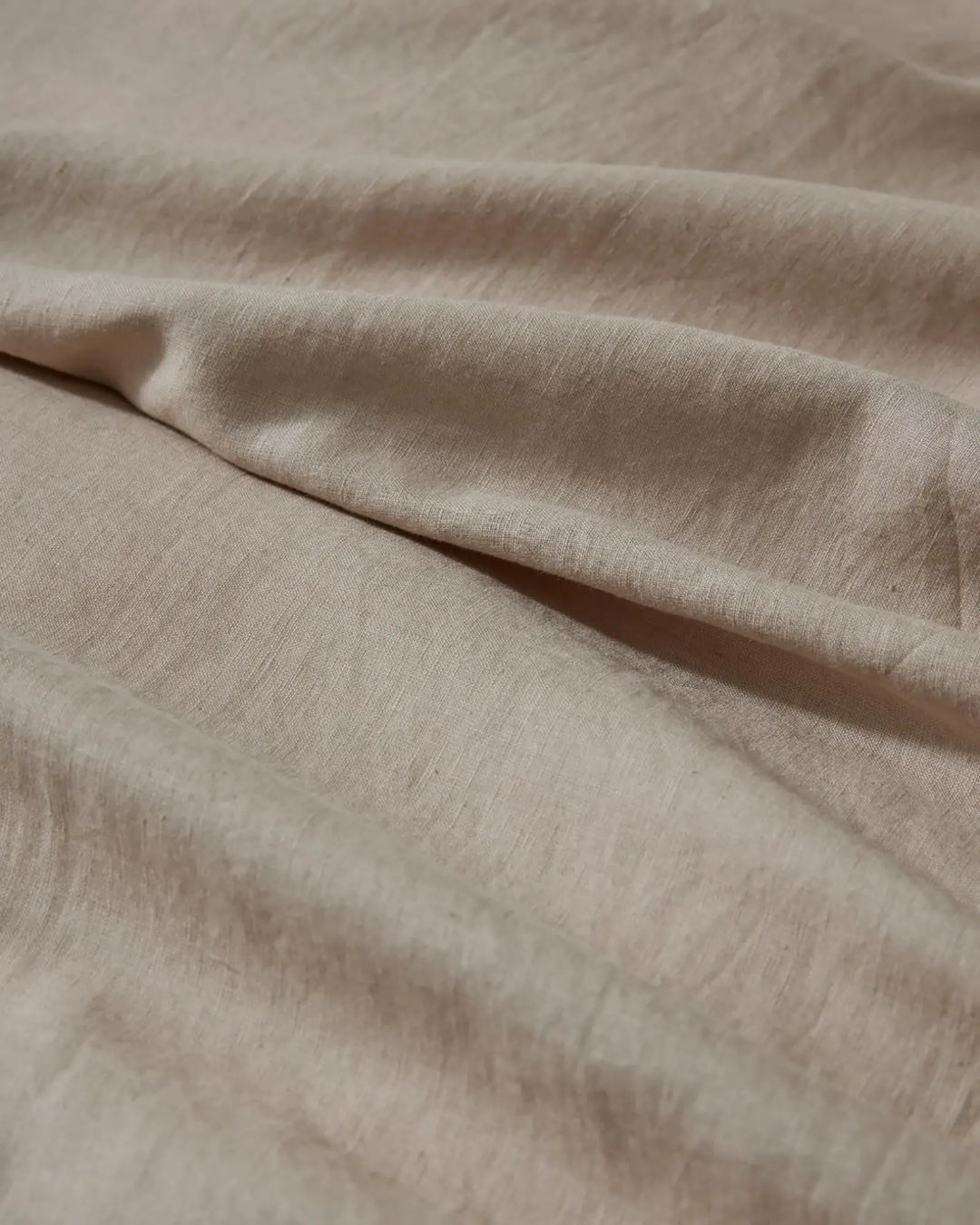 Ravello Flat Sheet in Shell, European linen close-up detail showing soft woven texture by Weave Home