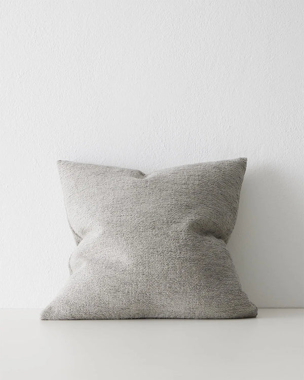 Laurent Smoke cushion cover, 50x50cm, light silvery grey viscose blend with textured chenille weave by Weave Home