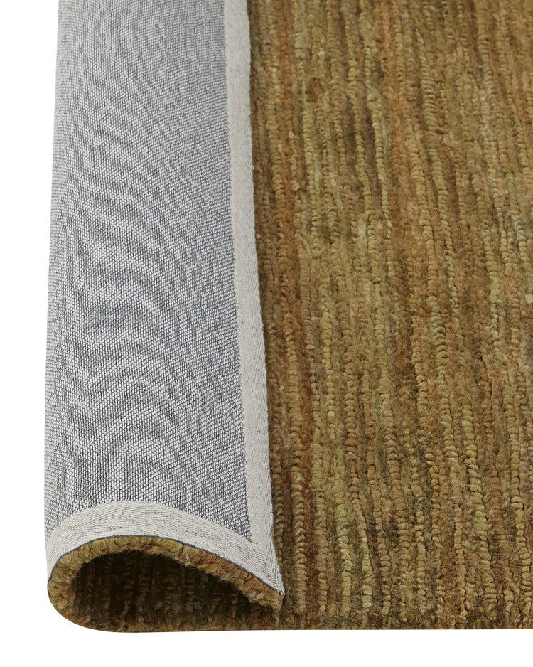 Bastian Oakmoss rug detail showing textured jute weave with looped and cut pile construction, 200x300cm, by Weave Home