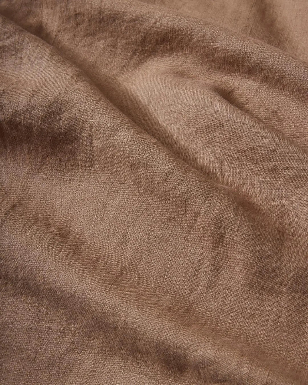 Ravello Flat Sheet in Biscuit, close-up detail of European linen weave texture with soft, relaxed finish by Weave Home