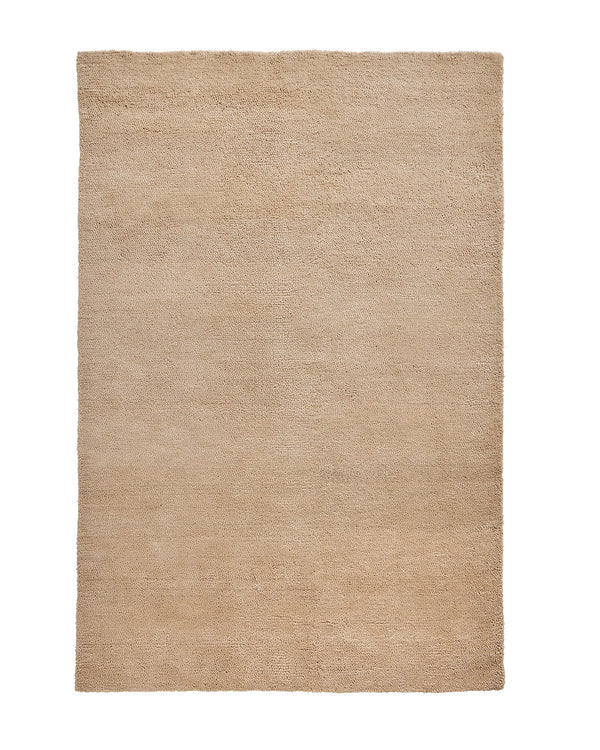 Valencia Dune rug in soft sandy beige, 2m x 3m, plush woven NZ wool with chunky texture by Weave Home