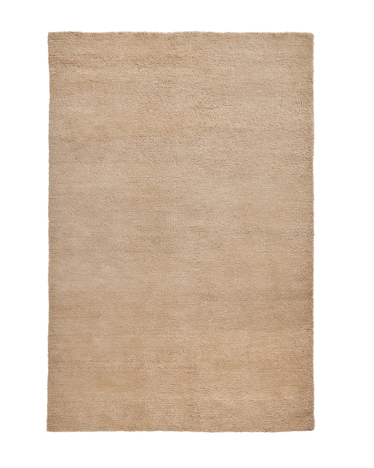 Valencia Dune rug in soft sandy beige, 2m x 3m, plush woven NZ wool with chunky texture by Weave Home