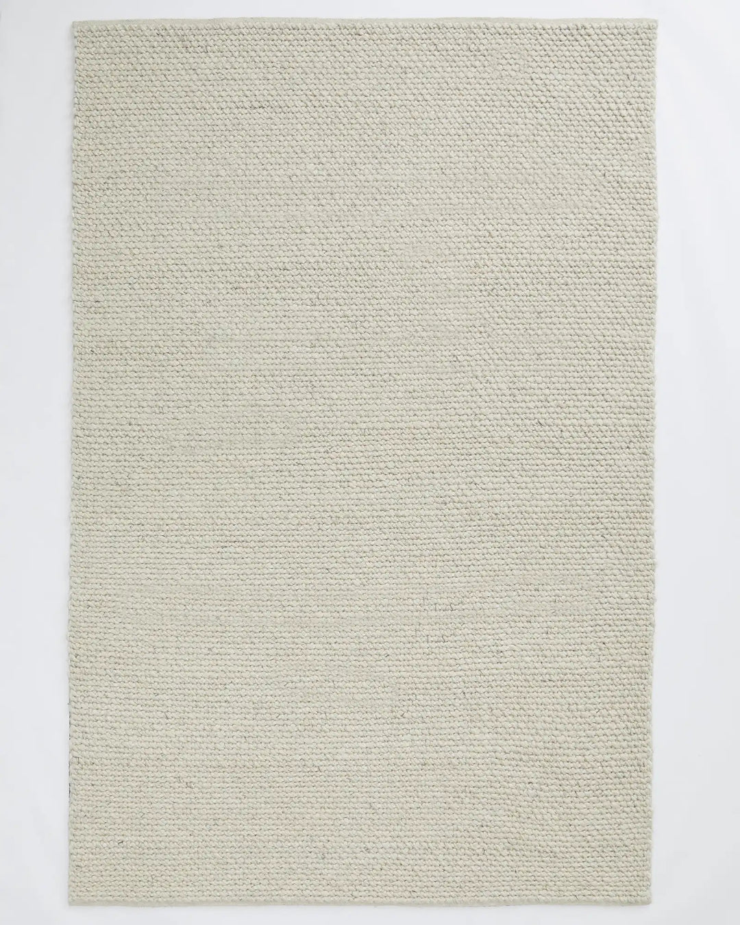 Emerson Seasalt rug in warm off-white, NZ wool and viscose with thick woven texture, by Weave Home