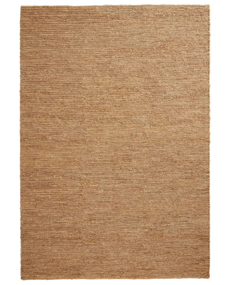 Suffolk Natural jute rug in golden brown, 2m x 3m, hand-woven high-traffic design with textured plain weave by Weave Home