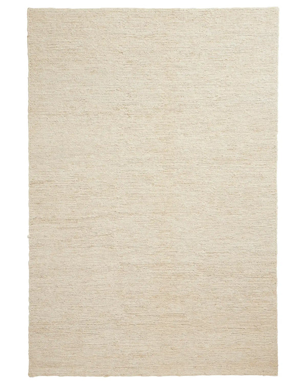 Suffolk Pearl textured jute rug in warm ivory, 2m x 3m high traffic rug with hand-woven plain weave by Weave Home