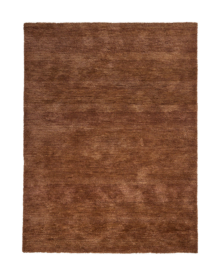 Valencia Toffee rug in rich brown, plush woven NZ wool with chunky texture, 2m x 3m by Weave Home