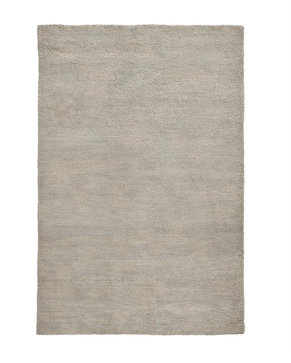 Valencia Cloud plush wool rug in light grey, 2m x 3m, chunky woven texture by Weave Home