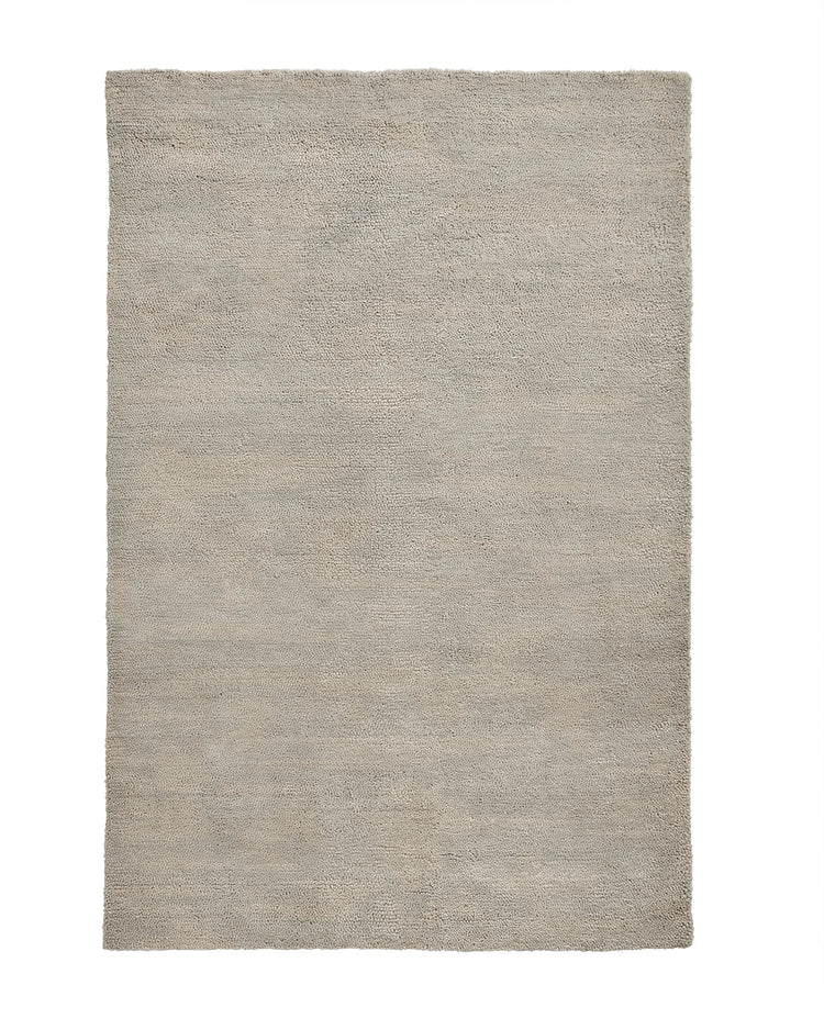 Valencia Cloud plush wool rug in light grey, 2m x 3m, chunky woven texture by Weave Home