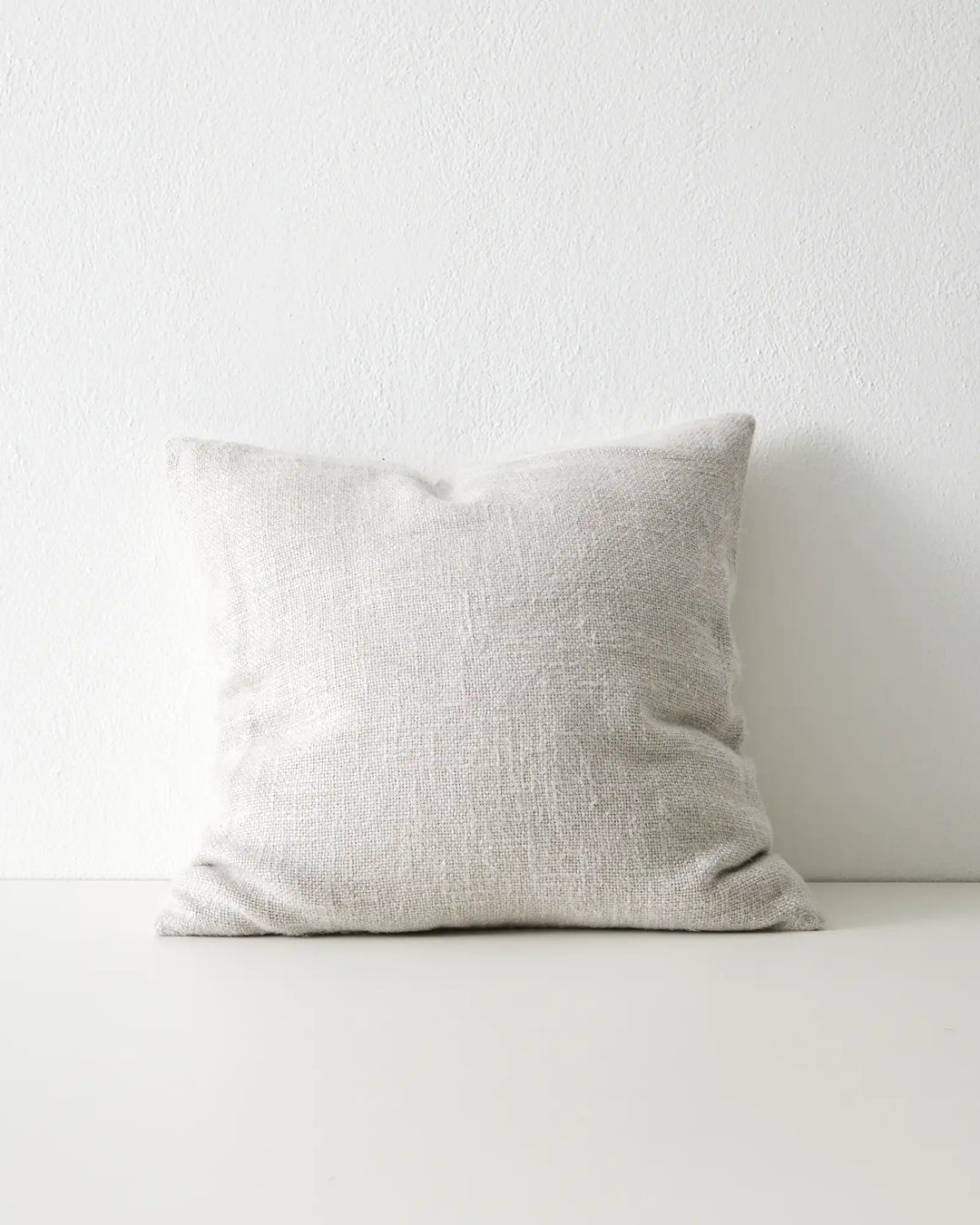 Domenica Glacier 50x50 linen viscose cushion with chunky texture front, pale grey by Weave Home