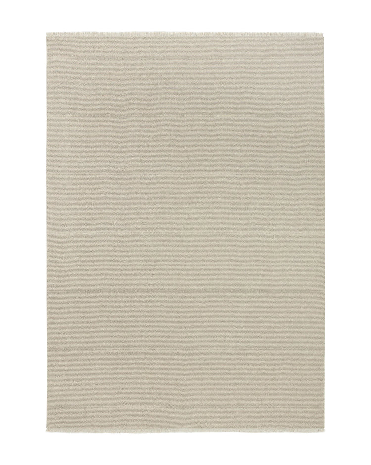 Fabien Stone textured wool rug with chunky loop pile and natural fringe border, 200x300cm or 300x400cm by Weave Home