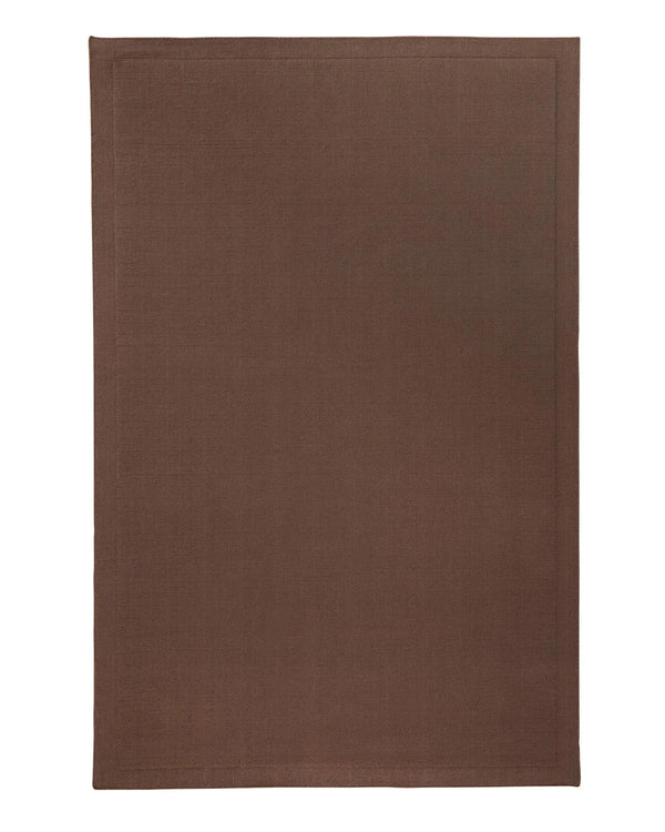 Cassio Mulberry wool rug 2x3m, berry-toned loop pile with lowered border and serged edge by Weave Home