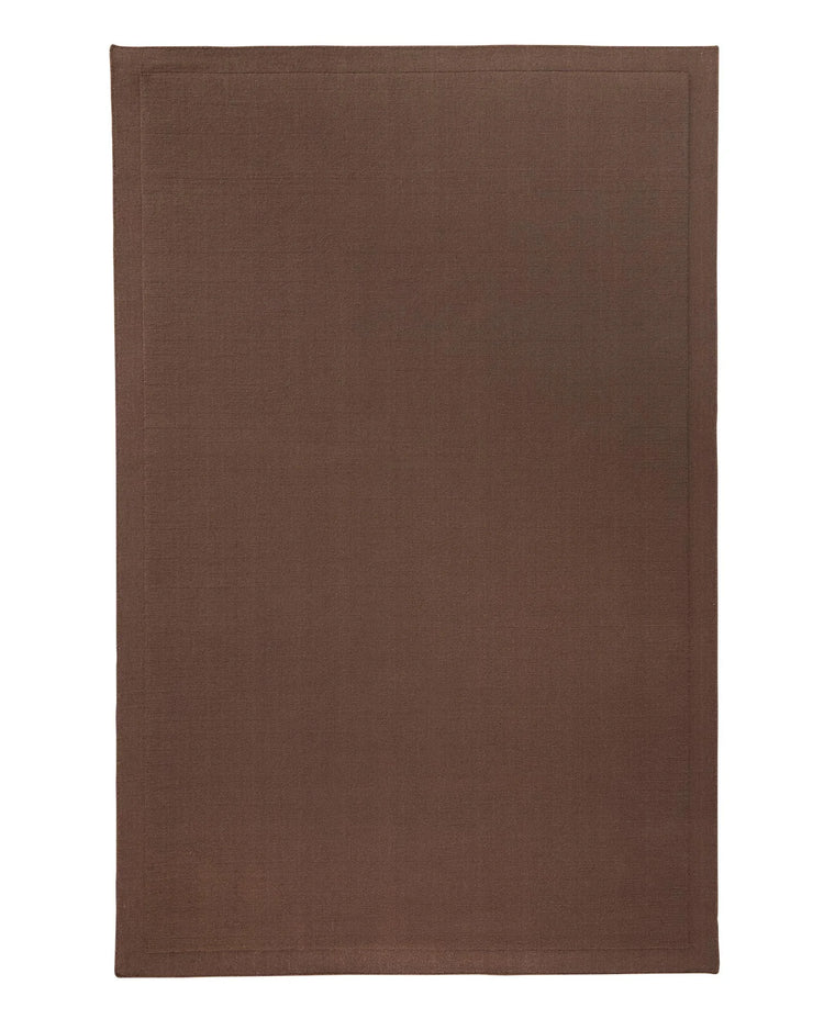 Cassio Mulberry wool rug 2x3m, berry-toned loop pile with lowered border and serged edge by Weave Home