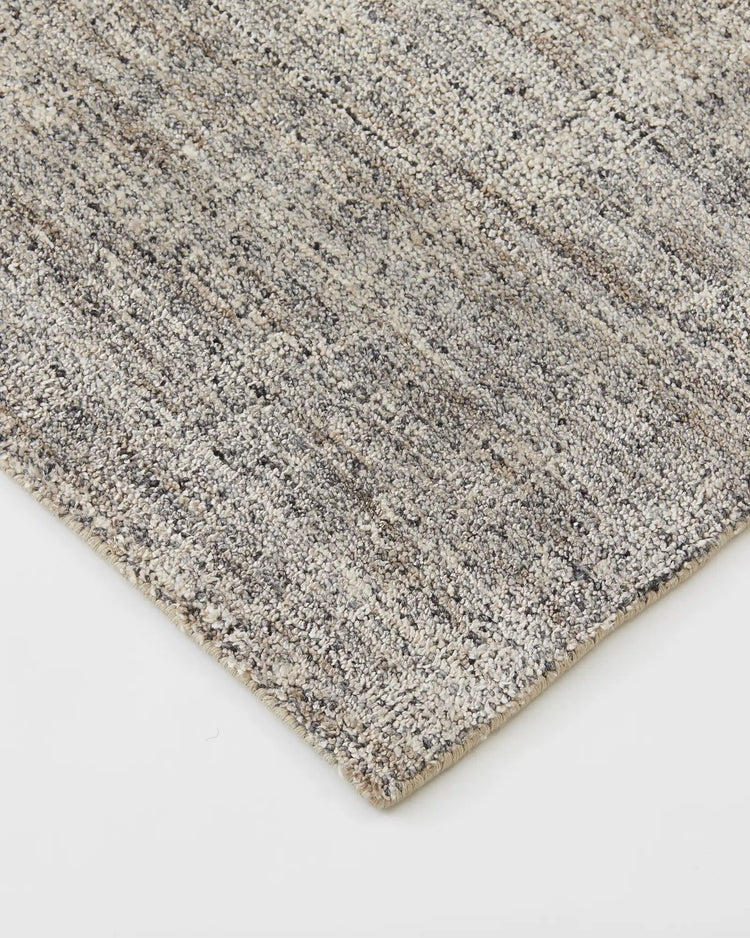 Granito Shale rug detail, hand-woven wool blend with bouclé texture and neutral tone by Weave Home