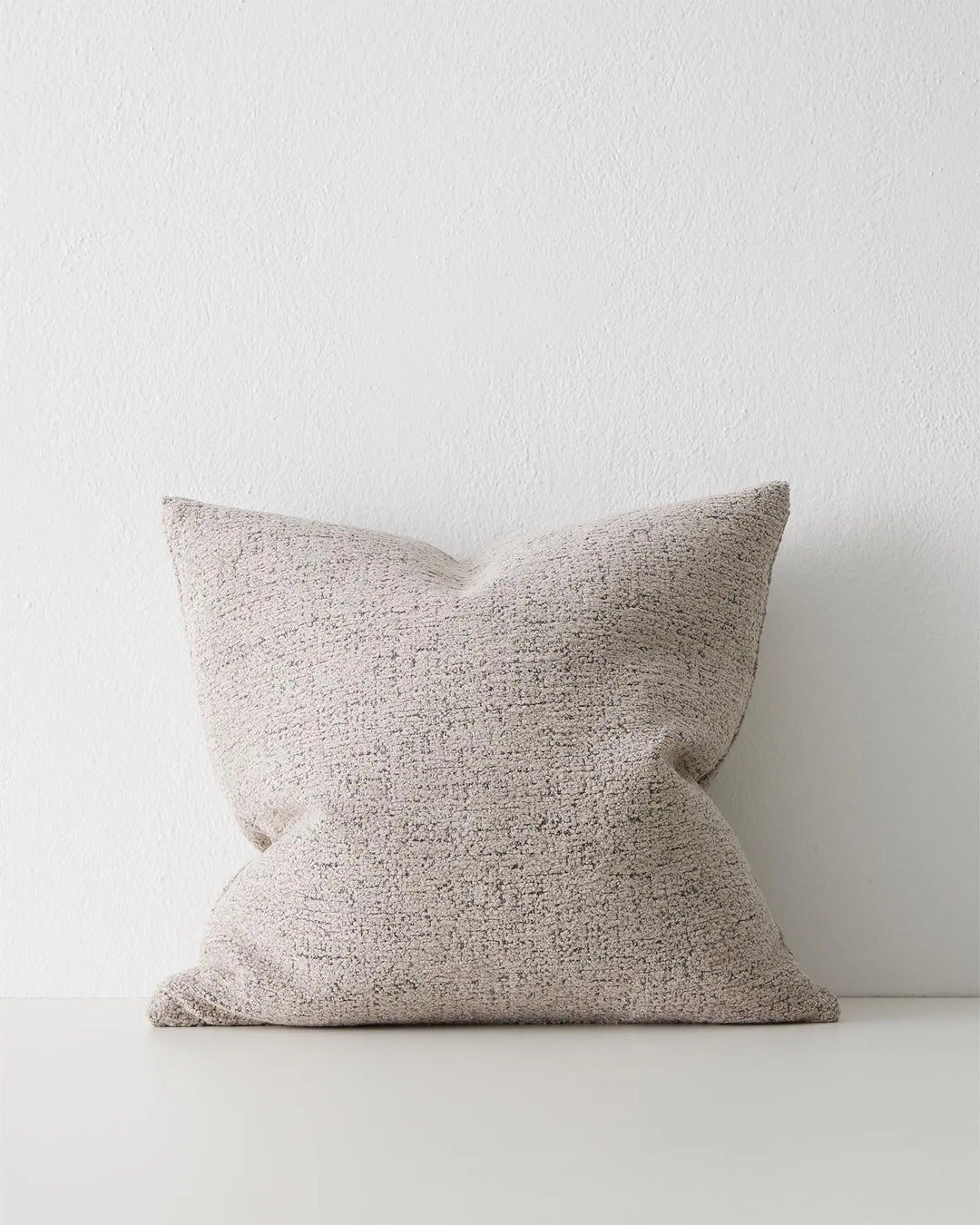 Laurent Mushroom 50x50 cushion, textured viscose blend in grey-cream with knife edge seam by Weave Home