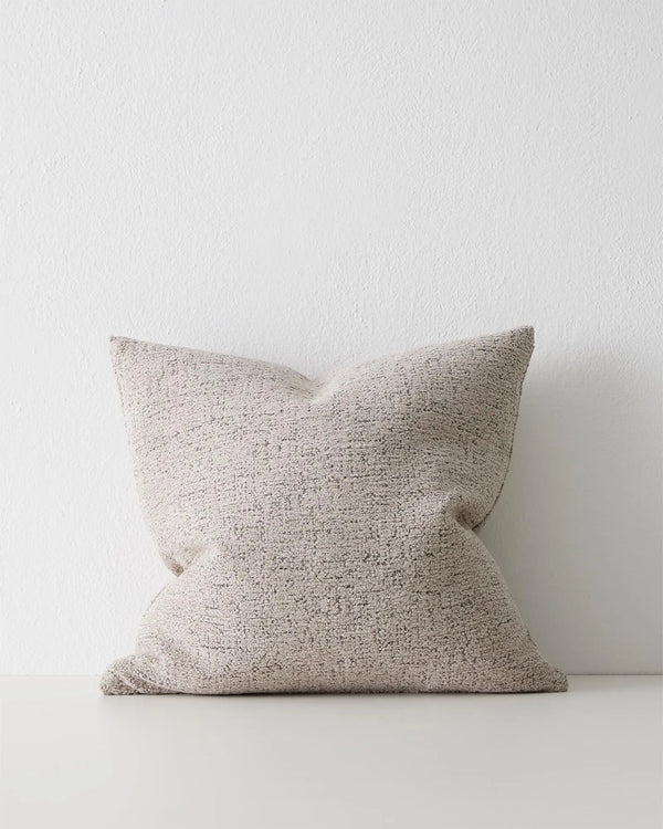 Laurent Mushroom 50x50 cushion, textured viscose blend in grey-cream with knife edge seam by Weave Home