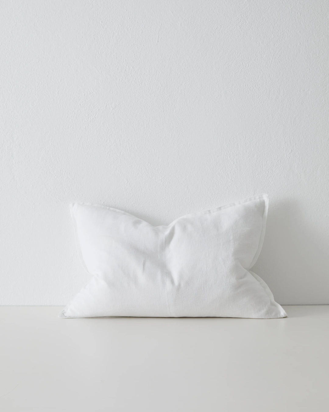Como Snow lumbar cushion 40x60cm, stonewashed European linen in bright white by Weave Home