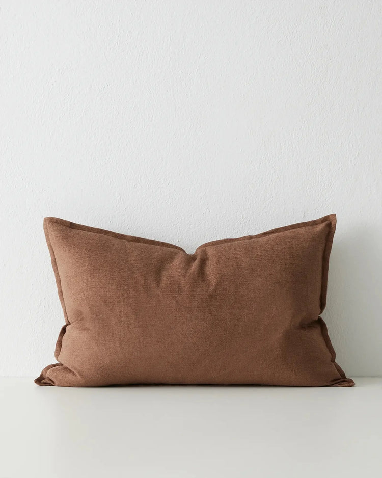 Fiore Toffee lumbar cushion, 40x60cm, linen viscose blend with soft envelope closure by Weave Home