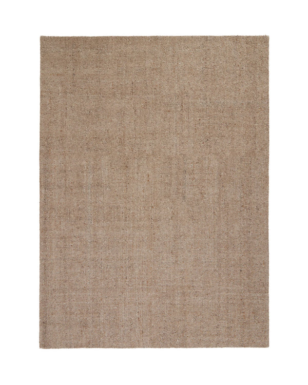 Marceau Taupe wool blend rug in warm brown with subtle texture, hand-woven high traffic design by Weave Home