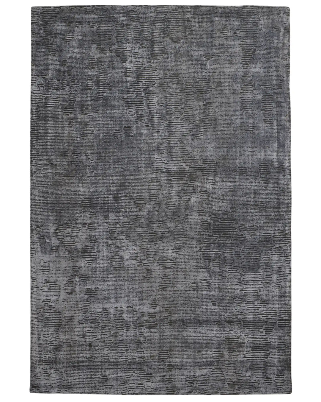 Glebe Shadow hand-woven viscose blend rug in charcoal with grey tonal texture, 2m x 3m, by Weave Home