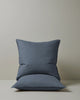 Ravello Pillowcase Set in Denim, Euro size, European linen pair with top-stitched flanged edge by Weave Home