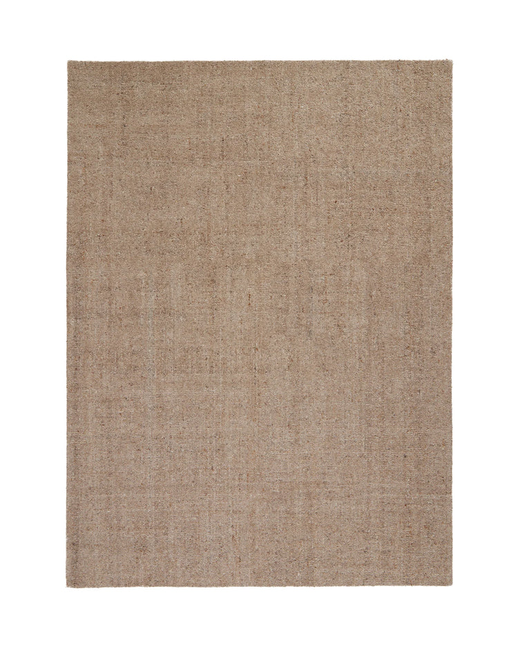 Marceau Taupe wool blend rug in warm brown with subtle texture, hand-woven high traffic design by Weave Home