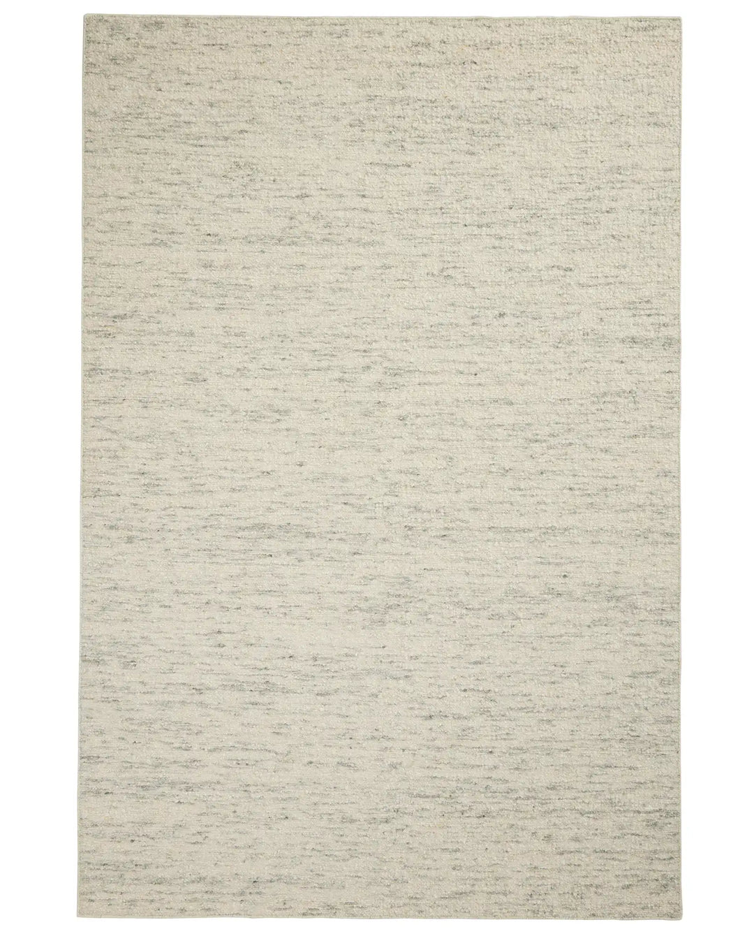 Henley Pelican bouclé wool rug in ivory with grey tones, 2x3m high traffic rug with bound edge by Weave Home