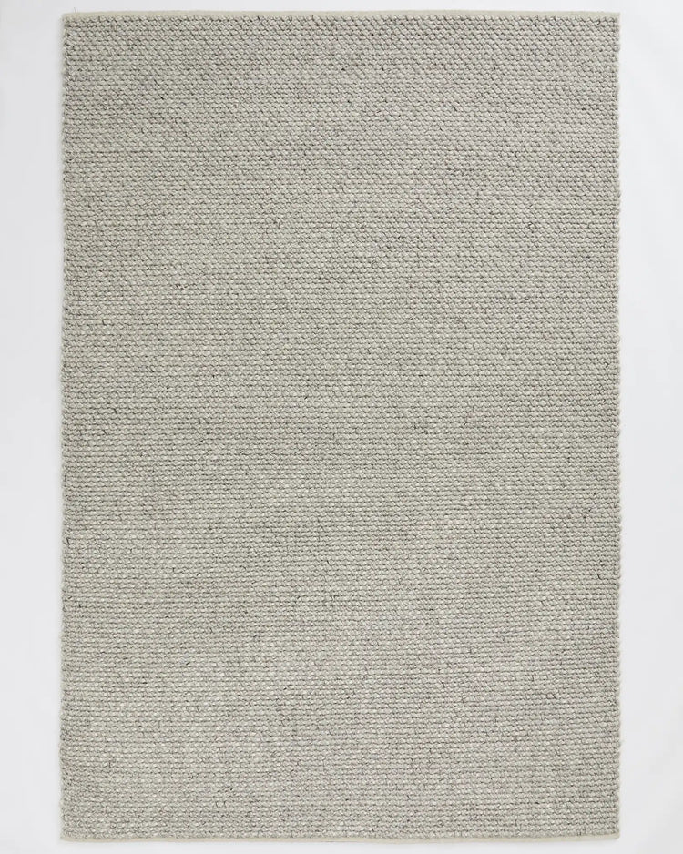 Emerson Feather rug in cream wool and viscose blend, hand-woven chunky texture, 3m x 4m by Weave Home
