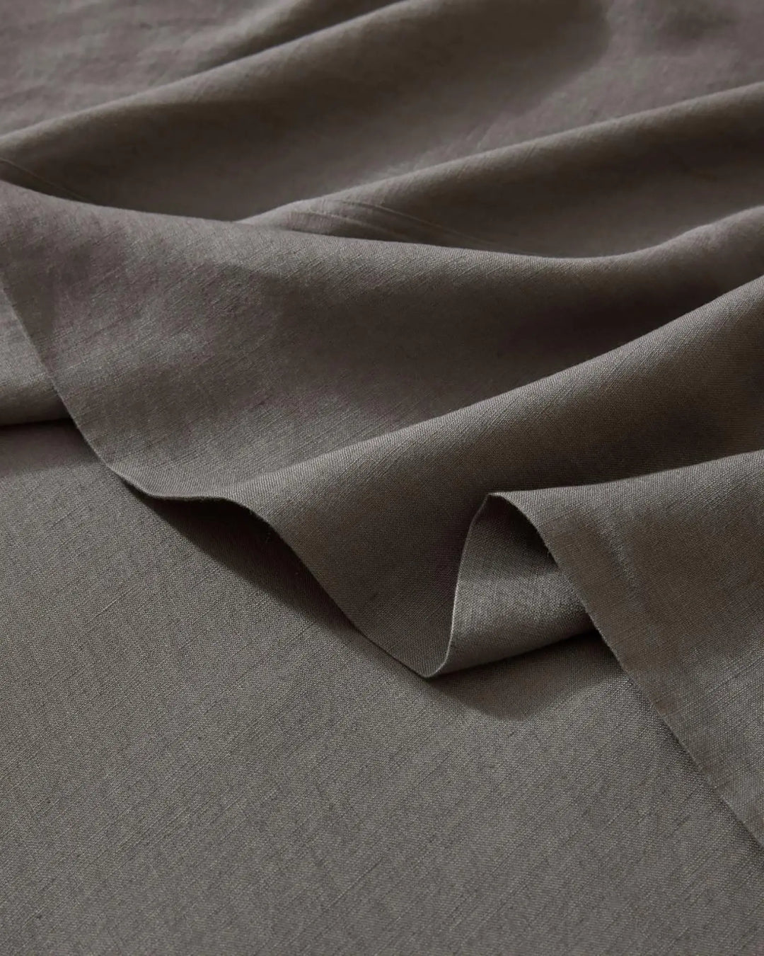 Ravello Flat Sheet in Charcoal, European linen with soft textured weave detail, by Weave Home