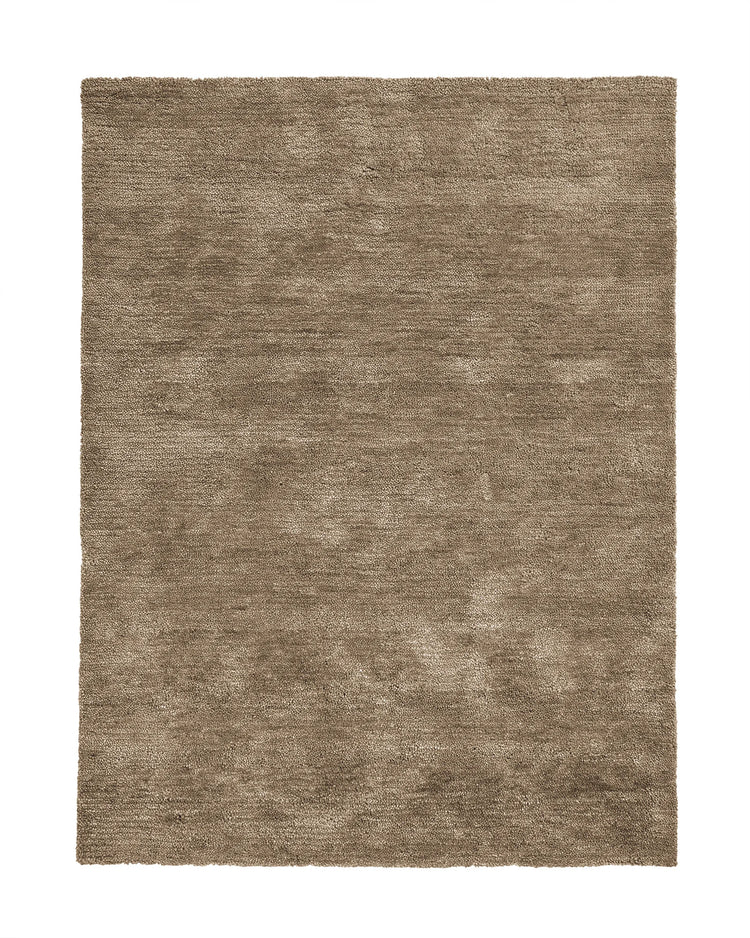 Valencia Latte rug in creamy beige, 2m x 3m, chunky woven NZ wool with plush pile texture by Weave Home