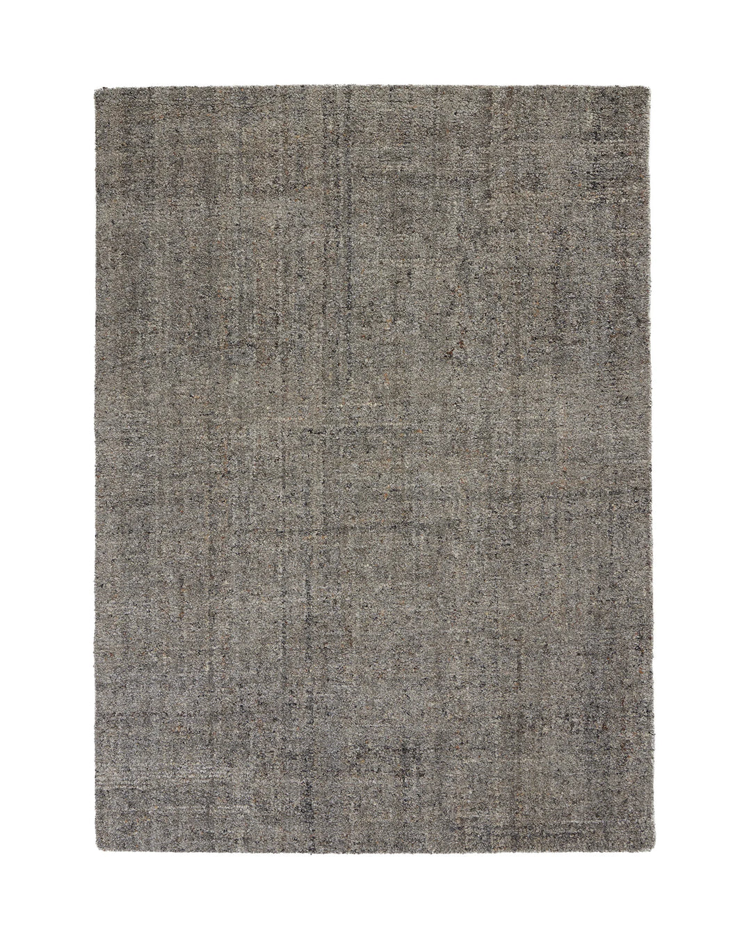 Marceau Shale high traffic wool blend rug in medium grey with contrasting light and dark thread weave by Weave Home
