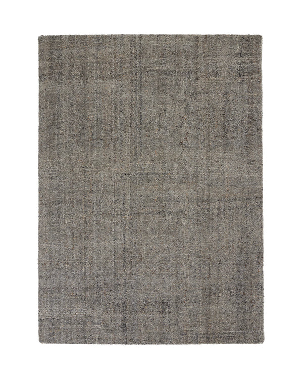 Marceau Shale high traffic wool blend rug in medium grey with contrasting light and dark thread weave by Weave Home