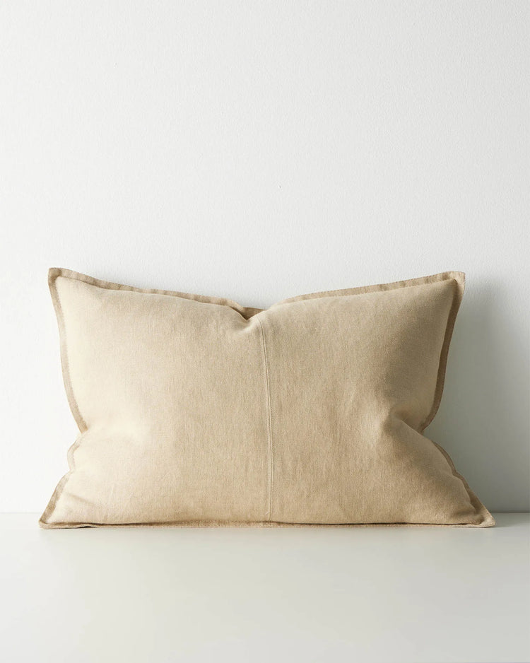 Como Sandstone lumbar cushion cover, 40x60cm, stonewashed European linen with tailored edges by Weave Home