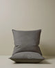 Ravello Pillowcase Set in Charcoal, Euro size, featuring top-stitched flanged edge detail, French Flax Linen by Weave Home