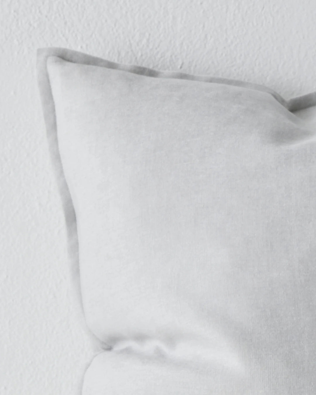 Fiore Glacier lumbar cushion in cool-toned grey, linen viscose blend with soft sheen and tailored edge detail, by Weave Home
