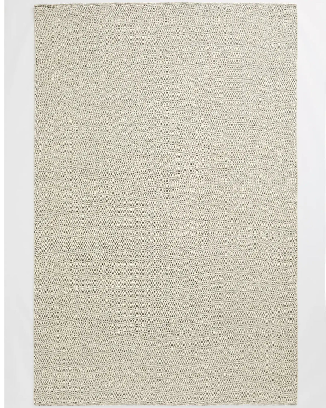Matterhorn Seasalt chevron wool-cotton blend rug, 2x3m, featuring flat weave geometric pattern with cotton braided edge by Weave Home