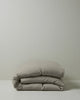Ravello Quilt Cover in Pebble, European linen with prewashed relaxed texture and internal tie detail, by Weave Home