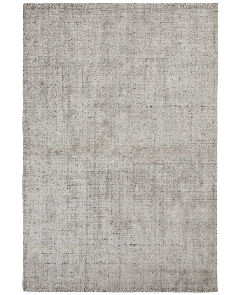 Matisse Shale 2x3m viscose blend rug with loom-knotted marled weave and salt-pepper gradient, cotton braided edge by Weave Home